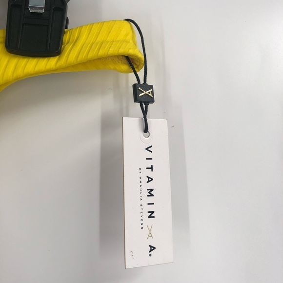 VITAMIN A EcoRib California High Leg Bikini Swim Bottom Cheeky NWT XL Yellow - Picture 4 of 11